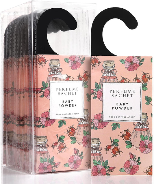 Large 12 Packs Baby Powder Hanging Closet Air Freshener Scented Sachets Long Lasting Smell Goods
