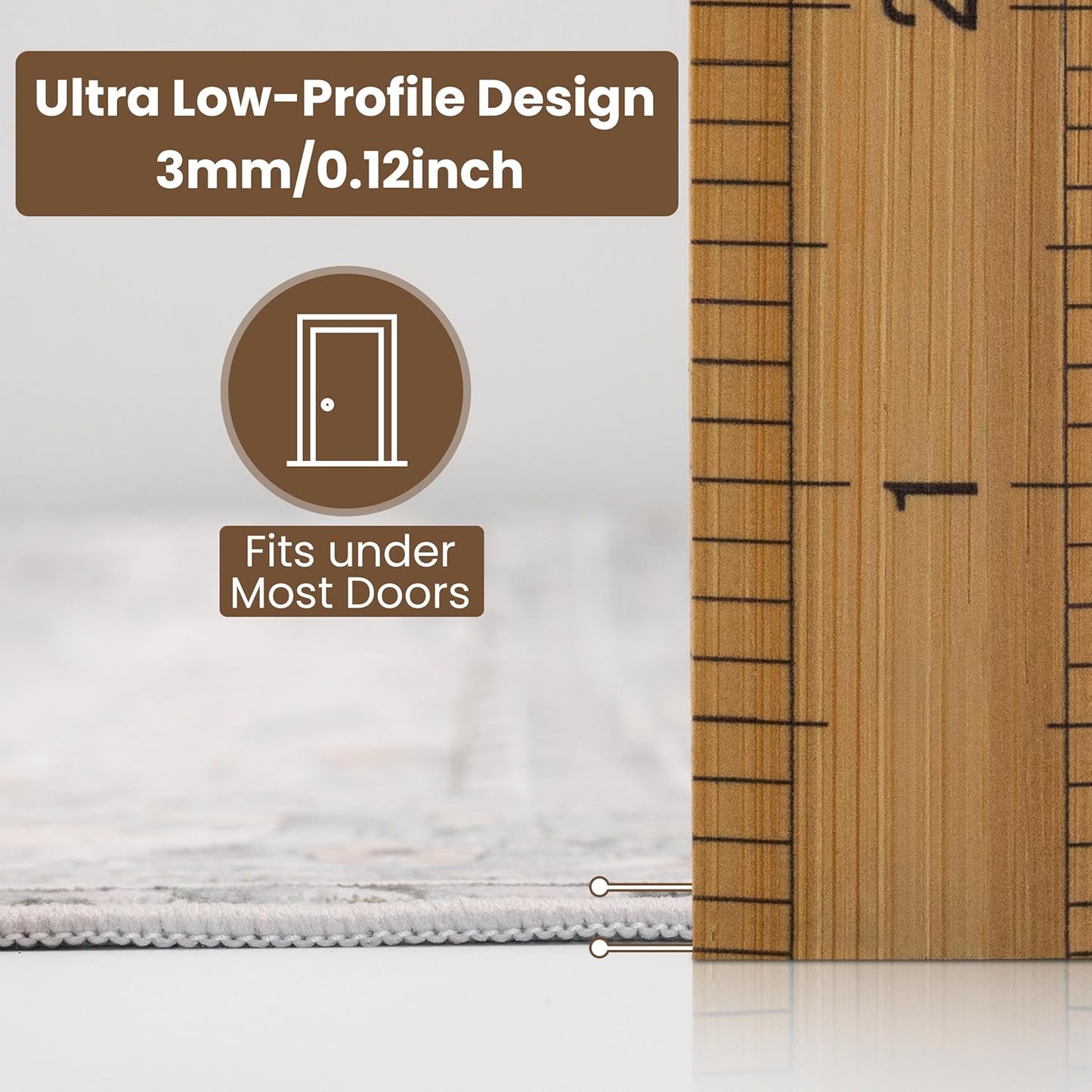 Washable Runner Rug 2x6 | Non Slip Rug Runners for Hallways, Entryways, Kitchens, Bathrooms, Bedrooms | Ultra-Soft Flannel Carpet Runners with Rubber Backing (Frosted Taupe, 2x6)