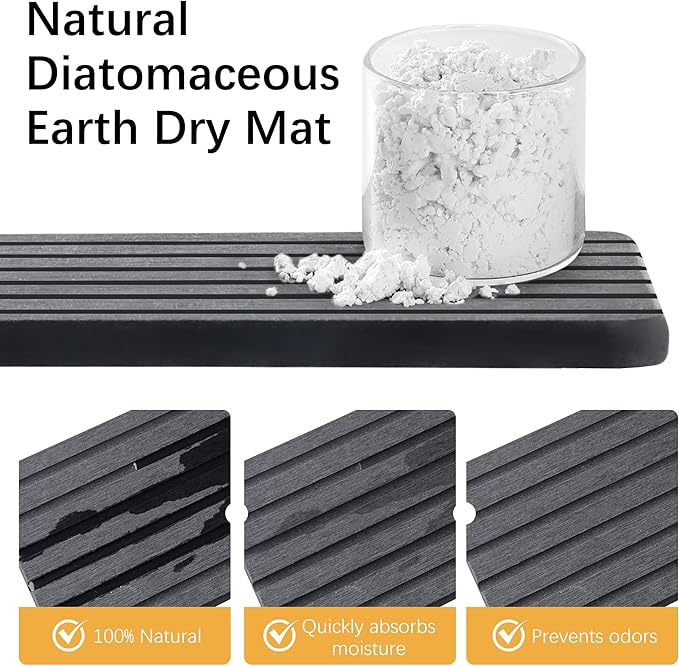 Sponge Holder for Kitchen Sink,Sink Caddy Organizers with Stone Drying Tray, Kitchen Sink Organizer for Sponges, Soap, 9.7" x 4.2"x 3.2" Home Decor Storage and Organization,1PCS Black
