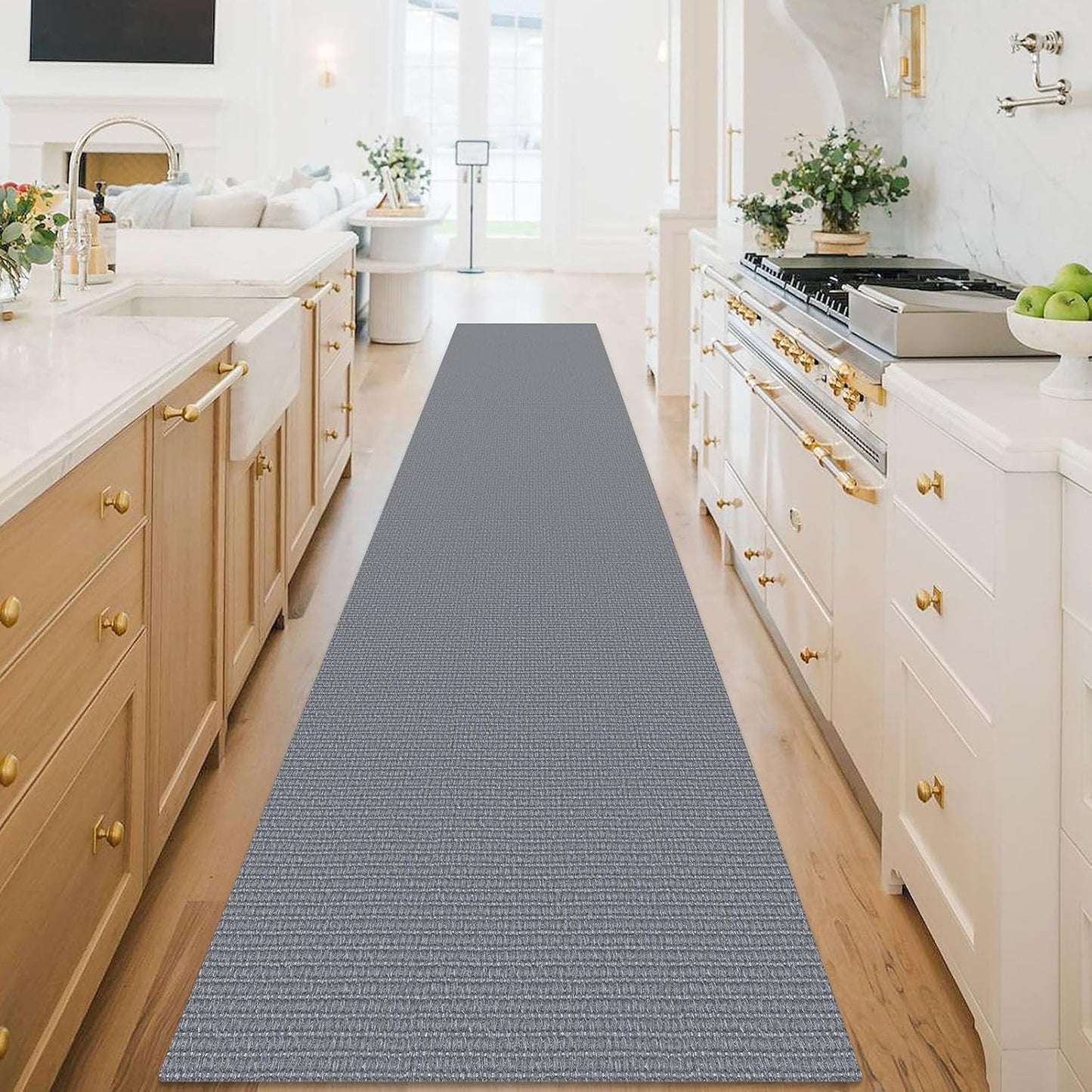 KOZYFLY Washable Runner Rug 3x18 ft Hallway Kitchen Runner Rugs with Rubber Backing Bobo Non Slip Entryway Runner Indoor, Long Carpet Runners for Hall Kitchen Entryway, Grey