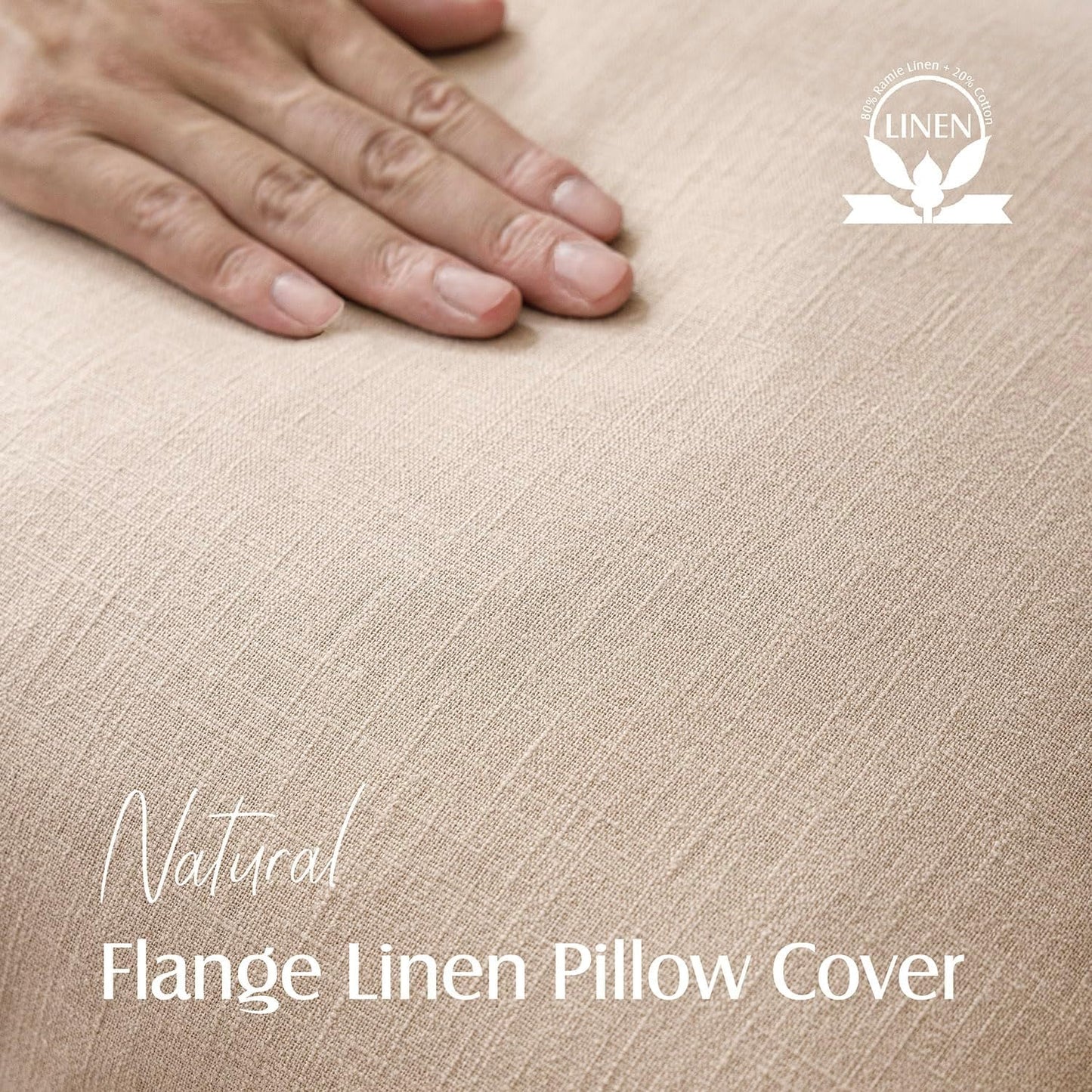 Foindtower Pack of 2, Decorative Linen Soild Throw Pillow Covers Soft Accent Cushion Case Farmhouse Neutral Pillowcase for Chair Couch Sofa Bedroom Living Room Home Decor 26 x 26 Inch Tan Beige