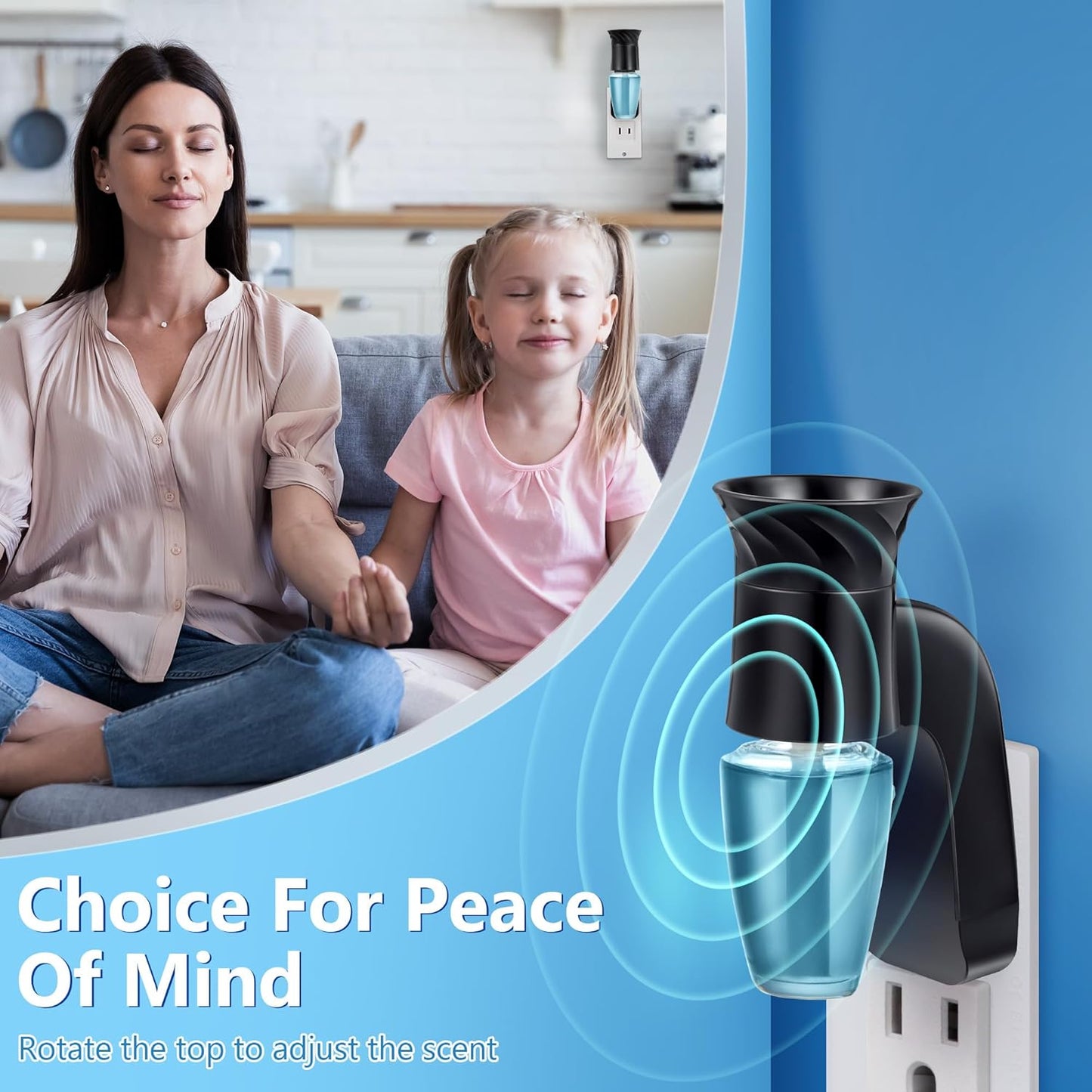 1 Pack Wall Fragrance Plug in Compatible with Bath and Body Works WallFlower Fragrances, ETL Certified, Rotatable, Precise Scent Control Fragrance Diffuser Plug for Home, Office (Black)