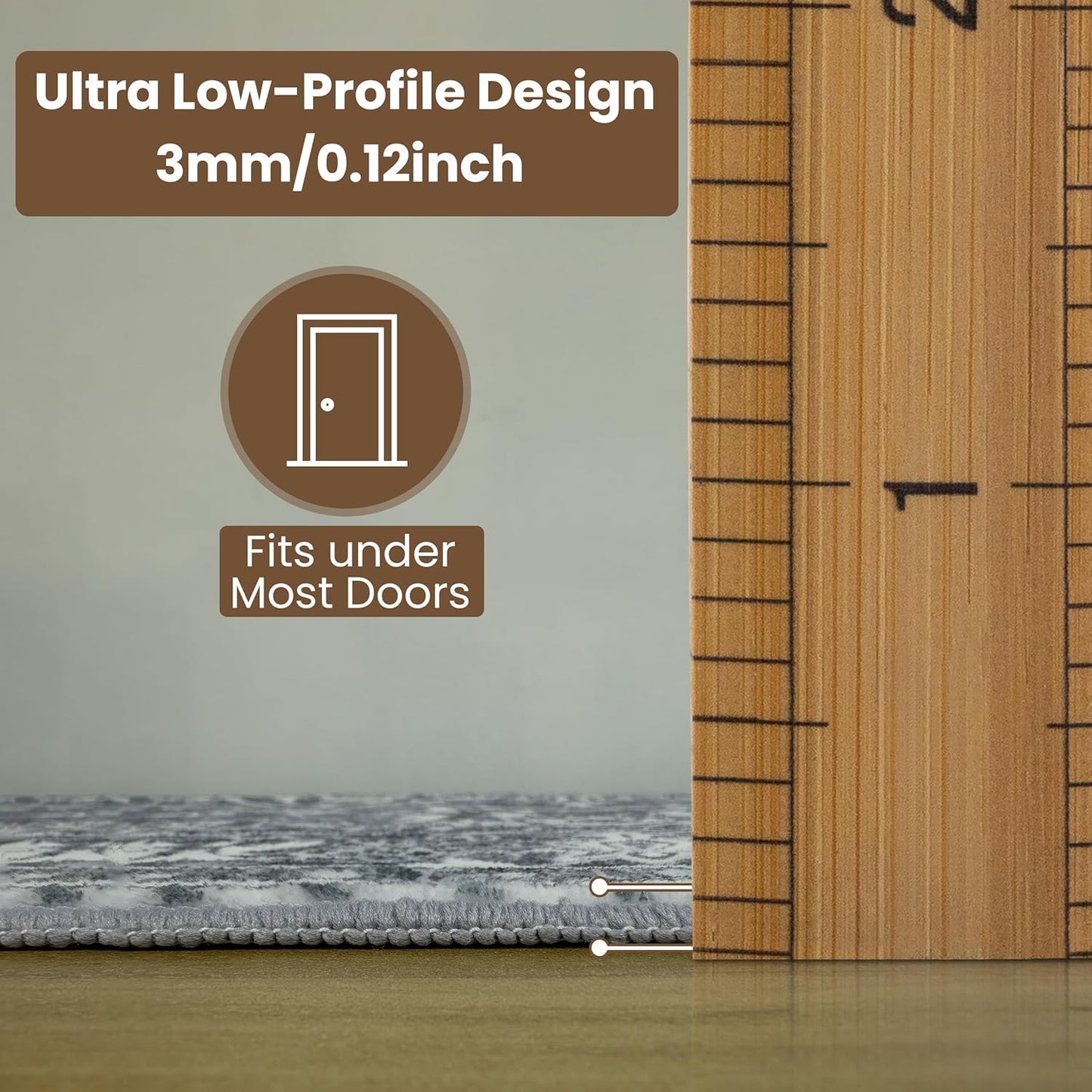 Washable Runner Rug 2.5x10 | Non Slip Rug Runners for Hallways, Entryways, Kitchens, Bathrooms, Bedrooms | Ultra-Soft Flannel Carpet Runners with Rubber Backing (Light Grey, 2.5x10)