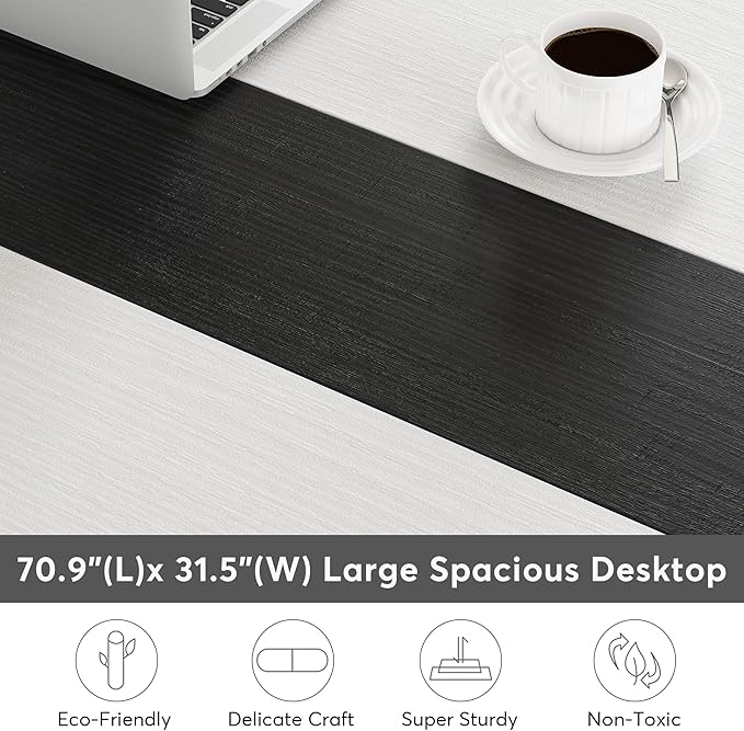 Tribesigns Modern Computer Desk, 70.8 x 31.5 inch Large Office Desk Computer Table Study Writing Desk Workstation for Home Office, Conference Room