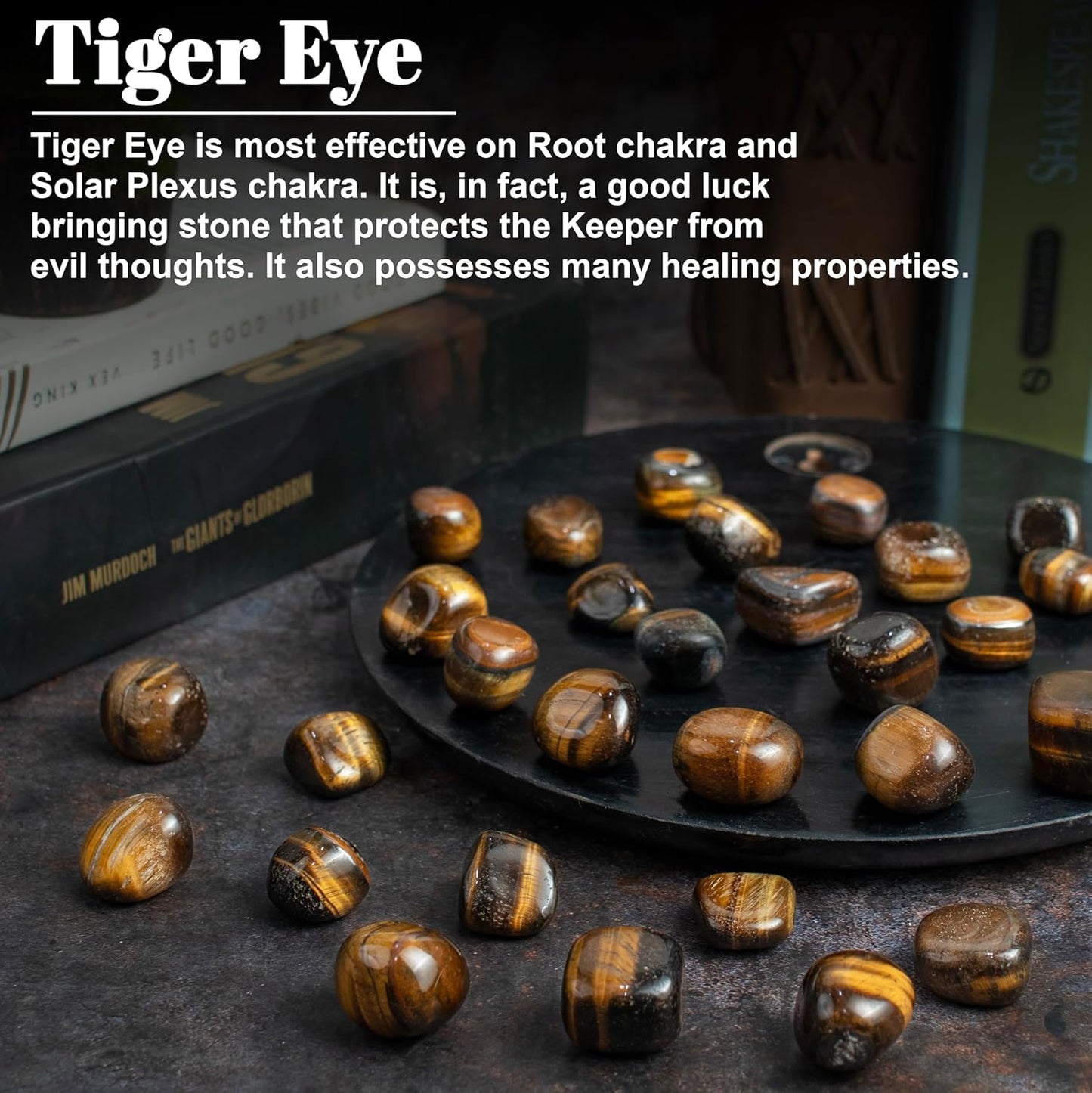 Crocon Stones Set | Pocket Crystal Healing gemstones | Tumble Collection palm stone | Good Luck |Charm Gift Craft | Home Decor 1 LB (Tiger eye Tumble, 1 LB)