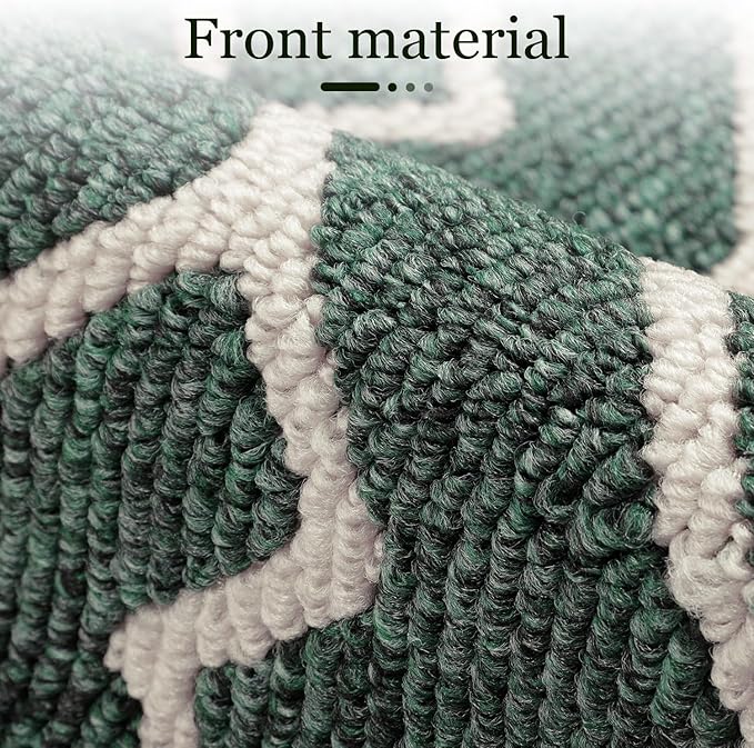 hicorfe Kitchen Rugs and Mats Sets,Super Absorbent Polypropylene Non-Slip Rug,Soft Comfort Floor Mat,Washable for Kitchen,Hallway,Office,Sink,Laundry(20" x 31.5",Dark Green)