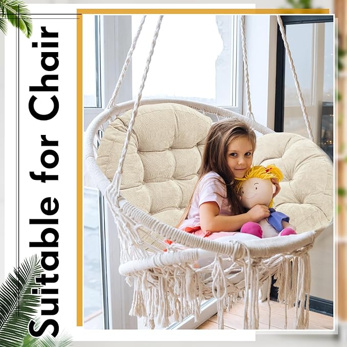 Jerify 4 Pcs Floor Pillow Cushions 22 x 22 Inch Round Square Large Meditation Floor Pillow for Classroom Adult Meditation Picnic Party Cushion for Seating Gift Christmas(Beige,Round)