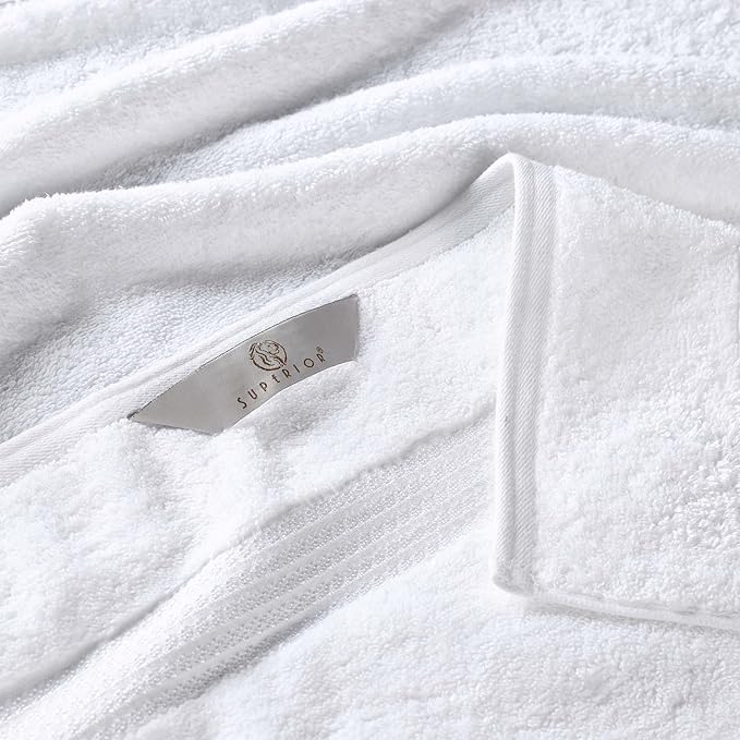 Superior Egyptian Cotton 3-Piece Towel Set, Basic Towels For Bathroom, Home Decor, Guest Bath, Shower, Apartment, Included 1 Face, 1 Hand, 1 Bath Towel, Washcloth, Quick Dry, White