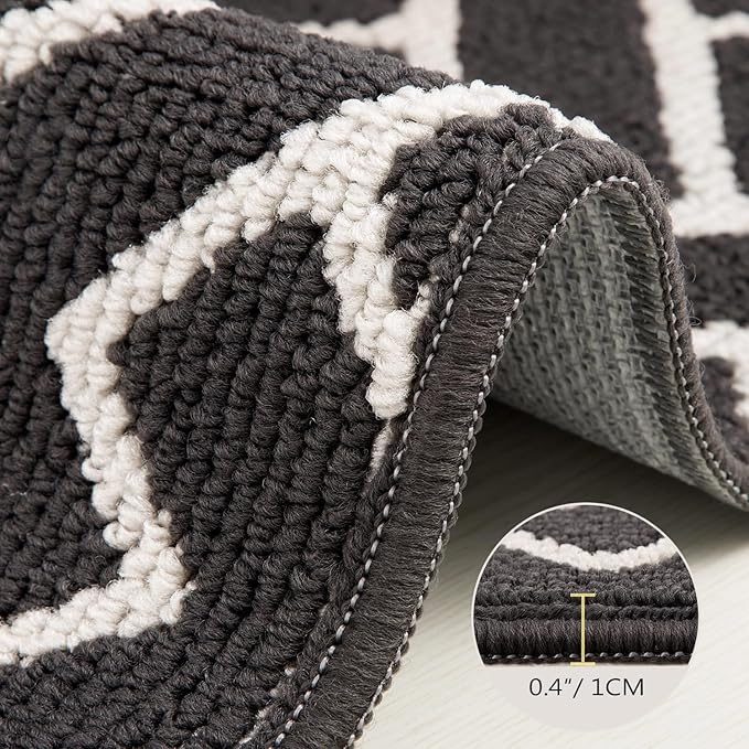 hicorfe Kitchen Rugs and Mats,Kitchen Mats for Floor,47"x71" Non Slip Runner Rug,Absorbent Resist Dirt Comfort Standing Mat Machine Washable for Entryway,Hallway,Front of Sink(Charcoal)