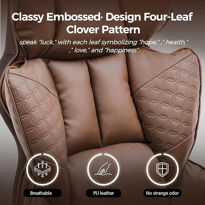 COMHOMA Big and Tall Office Chair 400LBS Wide Ergonomic Gaming Chair with Deluxe Embossing Designed Leather with Foot Rest,150°Reclining Adjustable Armrests Pocket Spring Back Support and Pillow