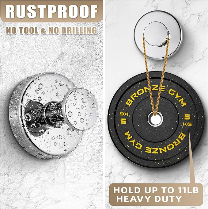 Suction Cup Hooks for Shower No-Drill Bathroom Hooks for Towels, Robes, Loofah Mountable on Bathroom Walls, Kitchen, Glass, Mirrors,Tile,Smooth Non-Porous Surfaces,Removable,4pcs,Chrome Polished