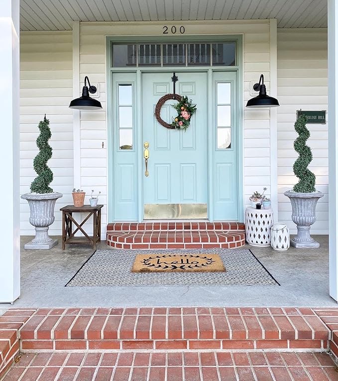 Steel Lighting Co. Gardena Barn Light | Outdoor Wall Mounted | 16" Dome | 11" Gooseneck | Farmhouse Light Made in America | Dark Bronze Exterior/Dark Bronze Interior