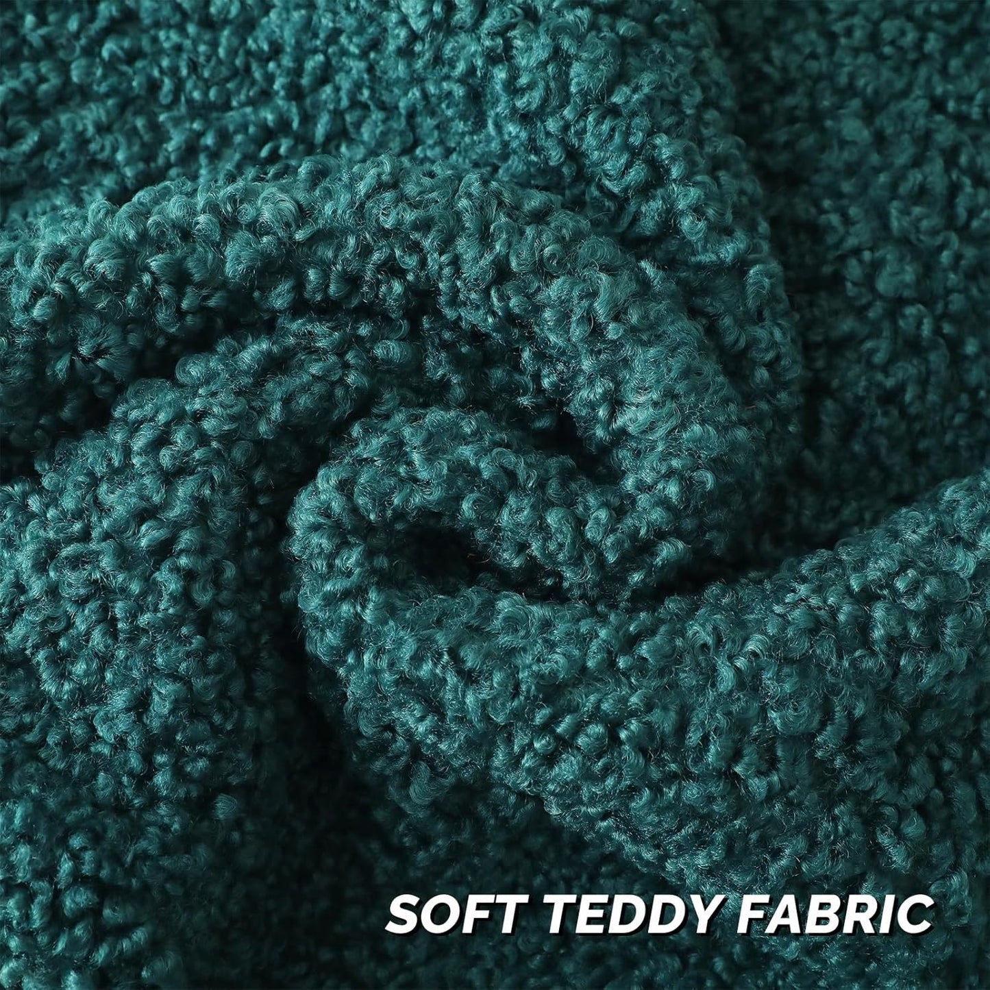 FUTEI Dark Green Throw Pillow Covers 20x20 Inch Set of 2,Furry Faux Fur Teddy Boucle Textured Cushion Covers,Soft Fluffy Decorative Pillow Case,Home Decor for Couch Bed Living Room Office Car