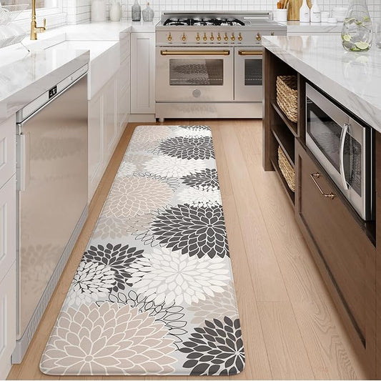 KIMODE Kitchen Mats Cushioned Anti Fatigue, Farmhouse Rugs for Kitchen Rug Runner Stain Resistant, Ergonomic Standing Kitchen Floor Mat, Non Slip Waterproof Kitchen Sink Rug, 20" x 71", Pink