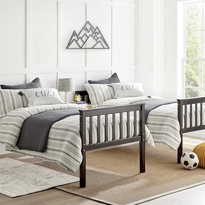 Levtex Home Cross Stitch Reversible Twin XL/Twin Quilt Set (68x86in) and 1 Pillow Sham (26x20in) - Stitch Texture - Charcoal - 0 Cotton Twin/Twin Size Quilt Bedding Set - Lightweight Soft Pre-Washed