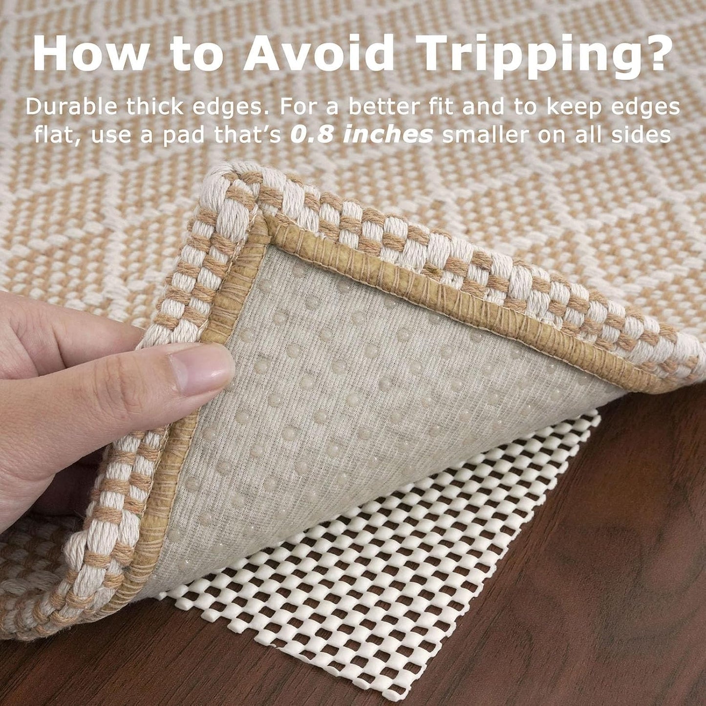 KOZYFLY Area Rug 3x5 Ft Washable Rugs for Entryway Non Slip Rubber Backed Throw Rugs Indoor Door Mat Woven Cotton Floor Carpet for Front Door Entrance Foyer Kitchen, Tan/Beige