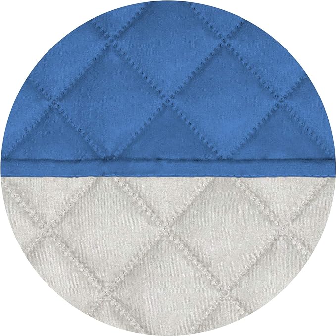 PureFit Reversible Quilted Sofa Cover, Water Resistant Medium Slipcover Furniture Protector, Washable Couch Cover with Non Slip Foam and Elastic Straps for Kids, Dogs, Pets (Loveseat, Blue/Ivory)