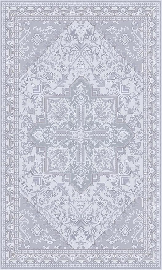 Washable Entryway Rug 3x5 | Non Slip Rug Runners for Hallways, Entryways, Kitchens, Bathrooms, Bedrooms | Ultra-Soft Flannel Carpet Kitchen Rug with Rubber Backing (Glacier Grey, 3x5)