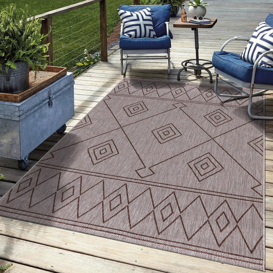 Keen Home Design Terrace Outdoor Area Rug - 6x9 Washable Indoor/Outdoor Rug for Patio, Kitchen, Balcony, Beach, Garden, Deck and Porch, Size: 6'x8'10"