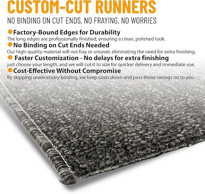 Ottomanson 2'7" x 9' Ultra-Thin Hallway Runner Rug - Durable Non-Slip Carpet for High-Traffic Areas - Fits Under Doors for Seamless Entry - Ideal for Kitchen, Entryway, Bedroom & Living Room, Black