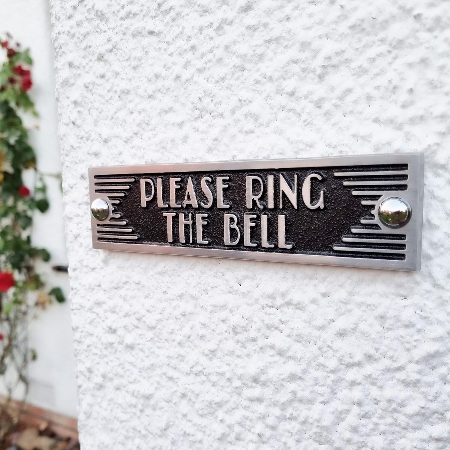 The Metal Foundry Please Ring The Bell Metal Door Sign. Art Deco Style Home Décor Accessories Door Or Wall Aluminium Plaque. Handmade In England.