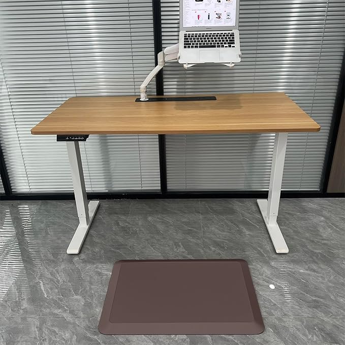 1" Extra Thick Anti Fatigue Floor Mat 60" L x 17" W,Kitchen Mat, Standing Desk Mat,140D Advanced PU Foam Ergonomic Comfort at Home, Office, Garage, Sink (Chocolate)