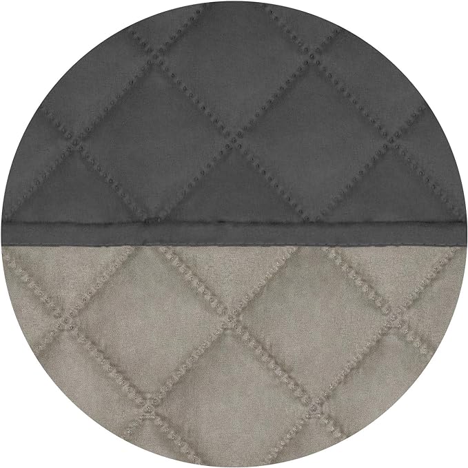 PureFit Reversible Quilted Sofa Cover, Water Resistant Slipcover Furniture Protector, Washable Couch Cover with Non Slip and Elastic Straps for Kids, Dogs, Pets (Loveseat, Dark Gray/Beige)
