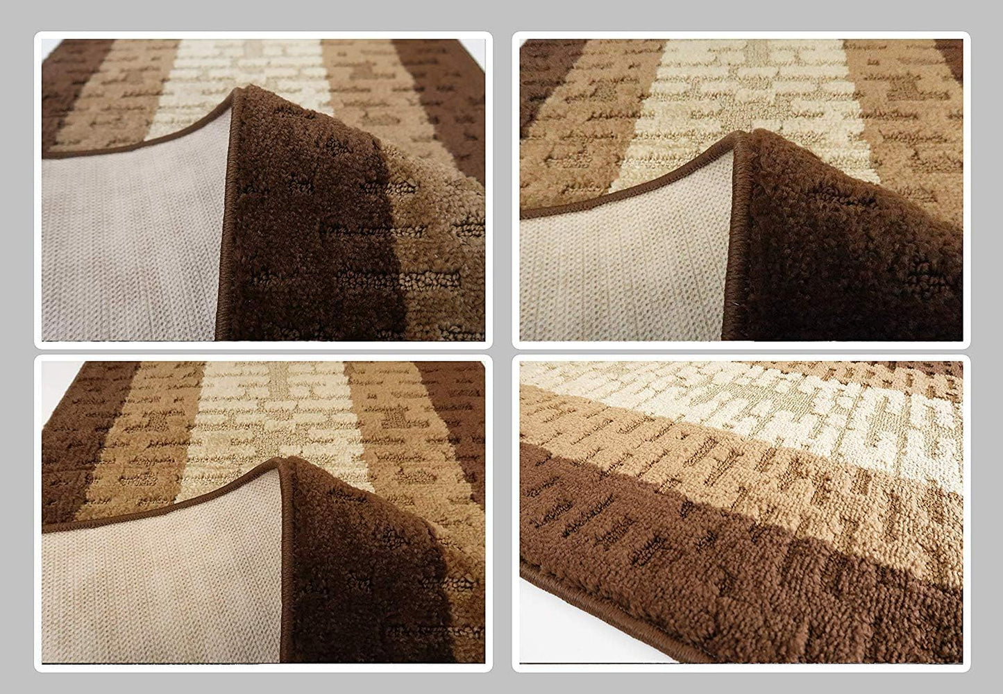 Custom Length Hallway Runner Rug,Slip Resistant,Abstract Brown, 26 Inch X 19 feet, Sold and Priced Per Foot