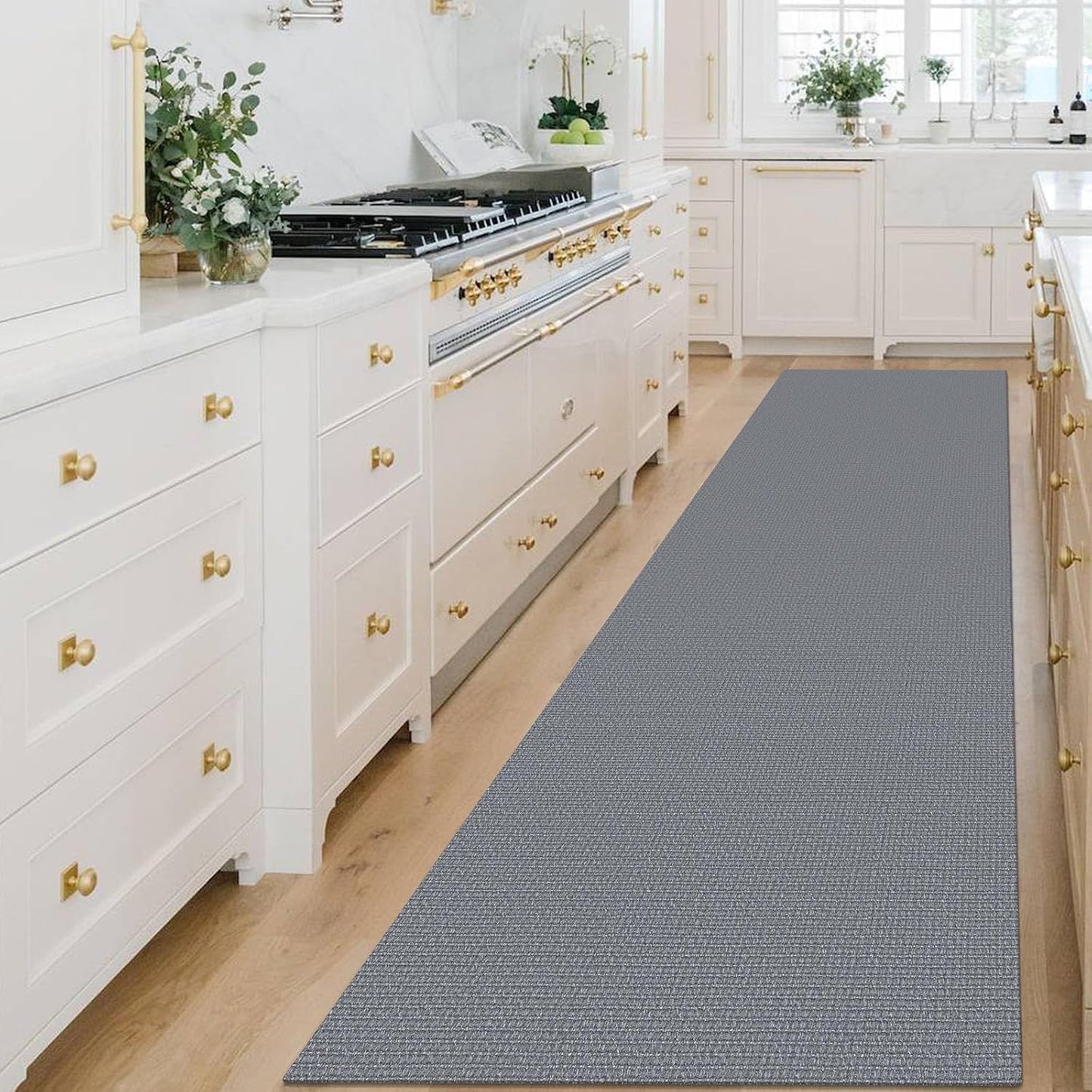 KOZYFLY Washable Runner Rug 3x14 ft Hallway Kitchen Runner Rugs with Rubber Backing Bobo Non Slip Entryway Runner Indoor, Long Carpet Runners for Hall Kitchen Entryway, Grey
