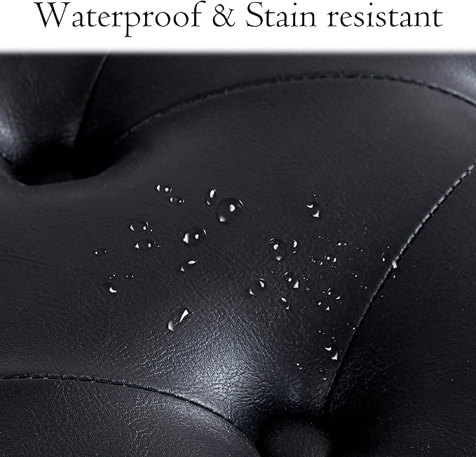 HUIMO Entryway Bench, Black Leather, Solid Wood, Durable and Wear-Resistant