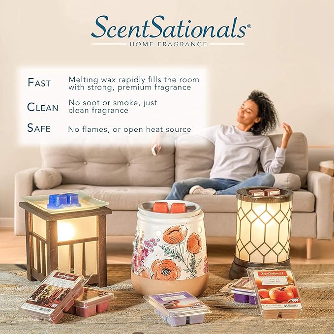 Scentsationals Scented Wax Cubes - Vanilla Bean - Fragrance Wax Melts Pack, Electric Home Warmer Tart, Wickless Candle Bar Air Freshener, Spa Aroma Decor Gift - 10oz (24-Cubes)