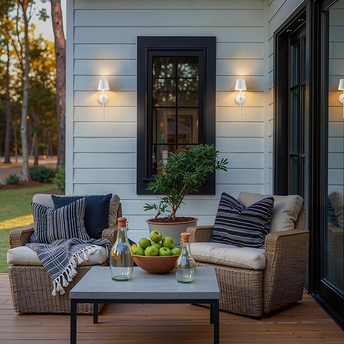 KDG Wireless Wall Sconces Set of 2, Small Cordless 5200mAh Rechargeable Battery LED Wall Lamps, Stepless Dimming Lightings for Wall Painting, Living Room, Bedroom, Hallway, Gifts, Night Light (White)