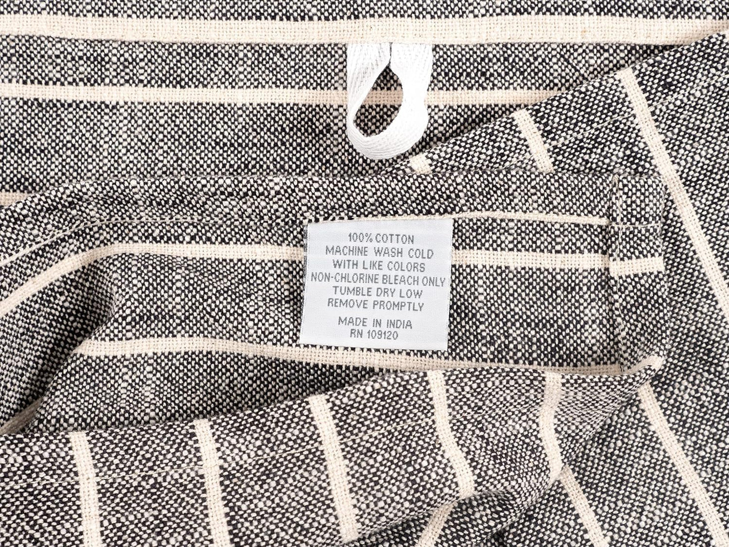 KAF Home Natural Rustic Farmhouse Slubbed Kitchen Towel | 100% Cotton Dish Towel, 18 x 28 Inches | Soft and Absorbent (Black, Set of 4)