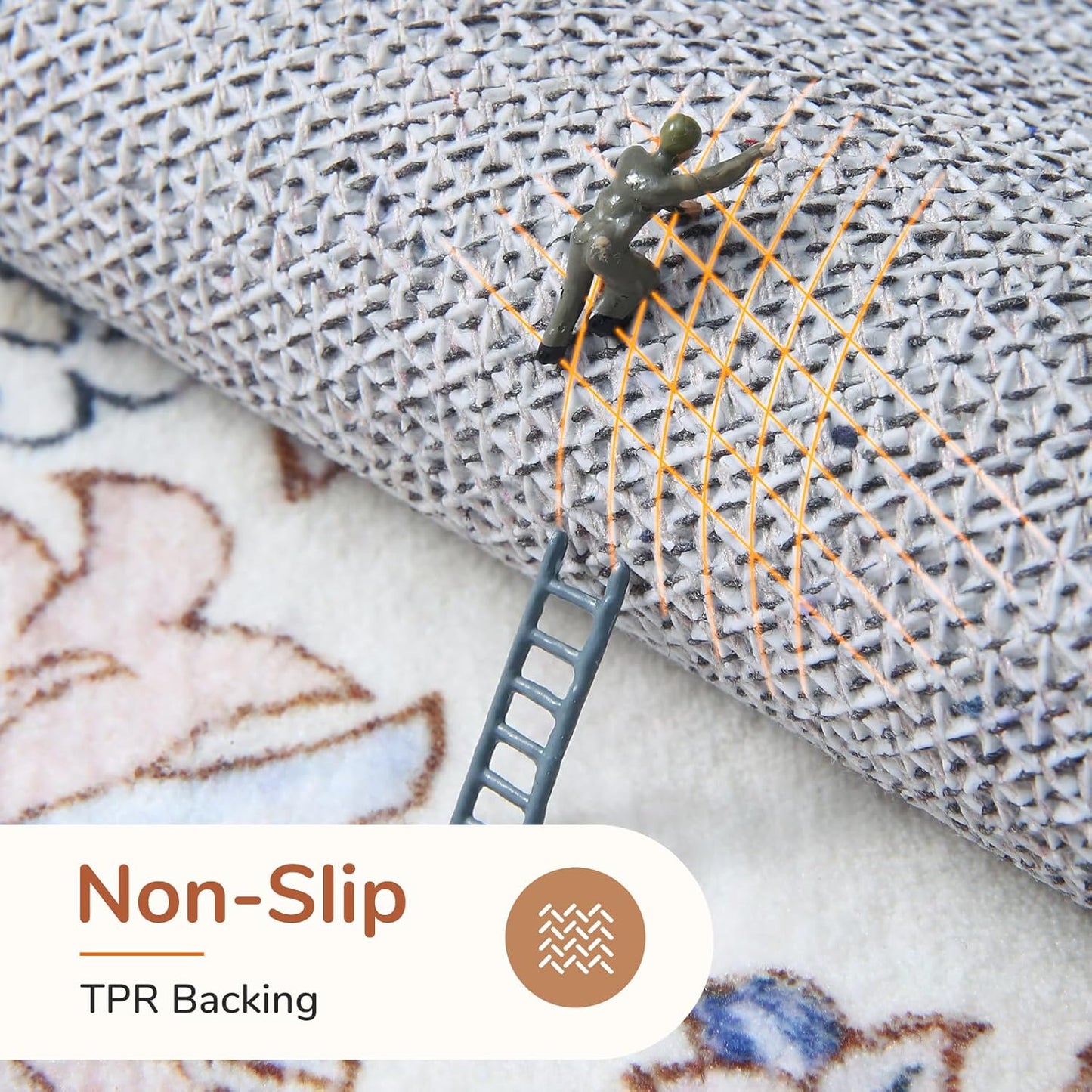 OPPODREAM Soft Area Rugs 3x5, Washable Rugs with Non Slip Backing, Low-Pile Throw 3x5 Carpet, Faux Cashmere 3 x 5 Carpet, Purple & Green & Cream