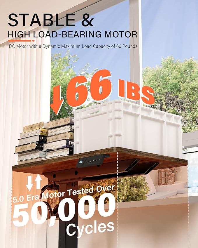 Mobile Standing Desk with Wheels - Electric Height Adjustable Small Movable Laptop Desk, Portable Rolling Computer Workstation Sit Stand Table for Home Office, Sofa & Bedside Use(23.6", Walnut)