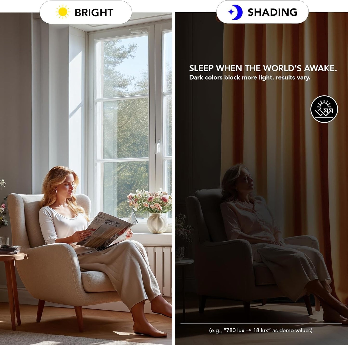 Deconovo Room Darkening Blackout Curtains, Thermal Insulated Noise Reducing Window Drapes for Bedroom, Set of 2, Each 42x95 Inch, Orange Flame