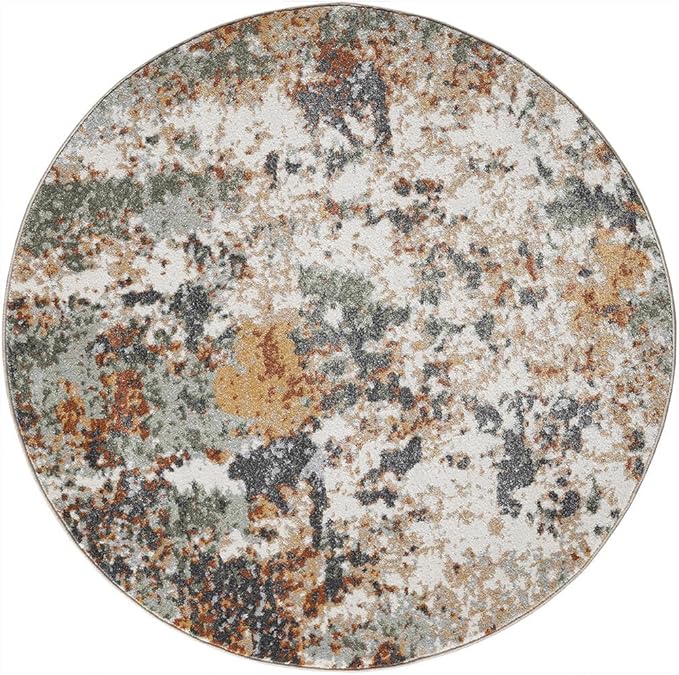 Keen Home Design Area Rugs - 10ft Round Non-Shedding, Abstract Rugs for Kitchen, Living Room, Bedroom, Dining Room, Entryway - Size: 10' Round, Multi