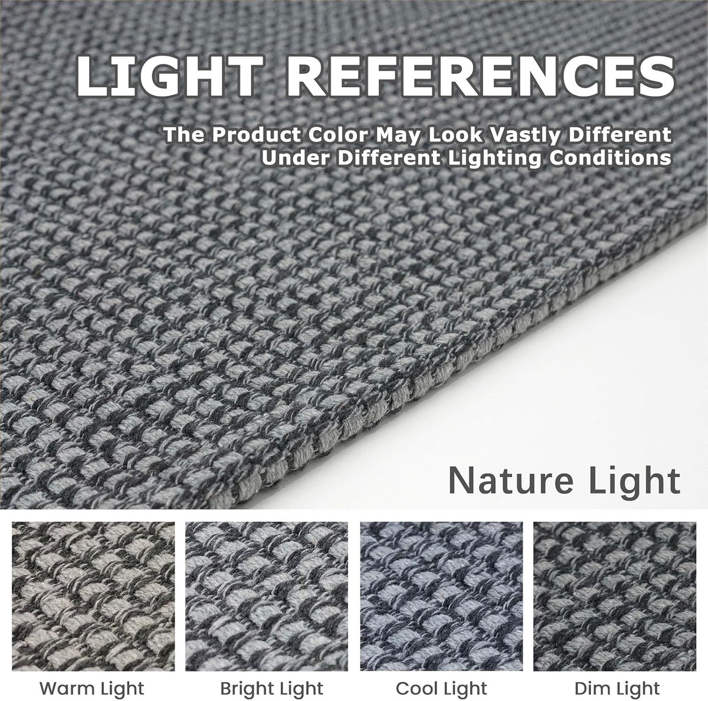 KOZYFLY Runners for Hallways 2x8 ft Washable Kitchen Runner Non Slip Rubber Backed Hall Runners Cotton Entryway Runner Rugs Floor Carpet for Indoor Backdoor Bedroom Kitchen, Grey/Dark Grey