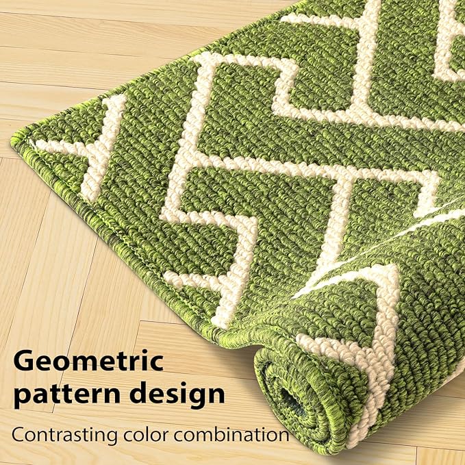 hicorfe Kitchen Runner Rugs 20"x59", Non-Slip Kitchen Mats for Floor, Super Absorbent and Stain Resistant Kitchen Rug, Machine Washable Rugs for Kitchen, Hallway, Laundry,Sink(Sage Green)