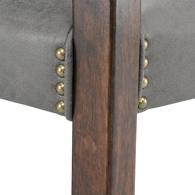 MODERION Modern Classic Dinning Chairs with Wheels and Arms, Office Desk Chairs, 31.5H for Living Room, Gray, Rubber Wood, Suede, Memory Foam, 260 lbs Capacity