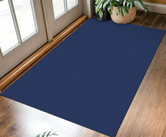 KOZYFLY Washable Entryway Rug 3x5 Ft Area Rugs Cotton Rubber Backed Throw Rugs Indoor Door Mat Kitchen Rugs Braided Floor Carpet for Front Entrance Bathroom Kitchen Living Room, Royal Blue