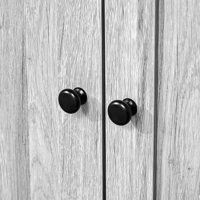 HOMCOM 63.5" Kitchen Buffet with Hutch, Pantry Storage Cabinet with 4 Shelves, Drawers, Framed Glass Doors, Open Microwave Countertop, Ash Grey