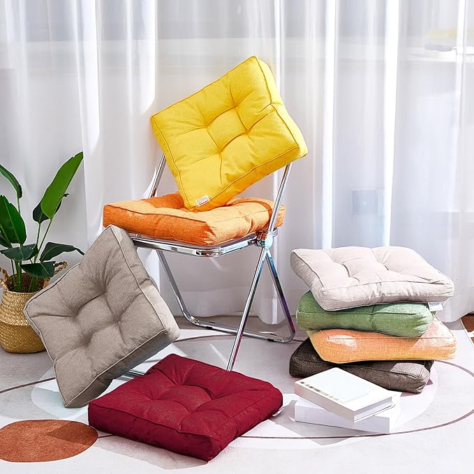 Juexica 8 Pcs Floor Cushions for Kids Floor Pillows Flexible Seating Cushions 3.5'' Thick Flexible Seating Classroom Furniture Meditation Seat Pillows for Home Nursery Yoga Decor(Colorful,Square)