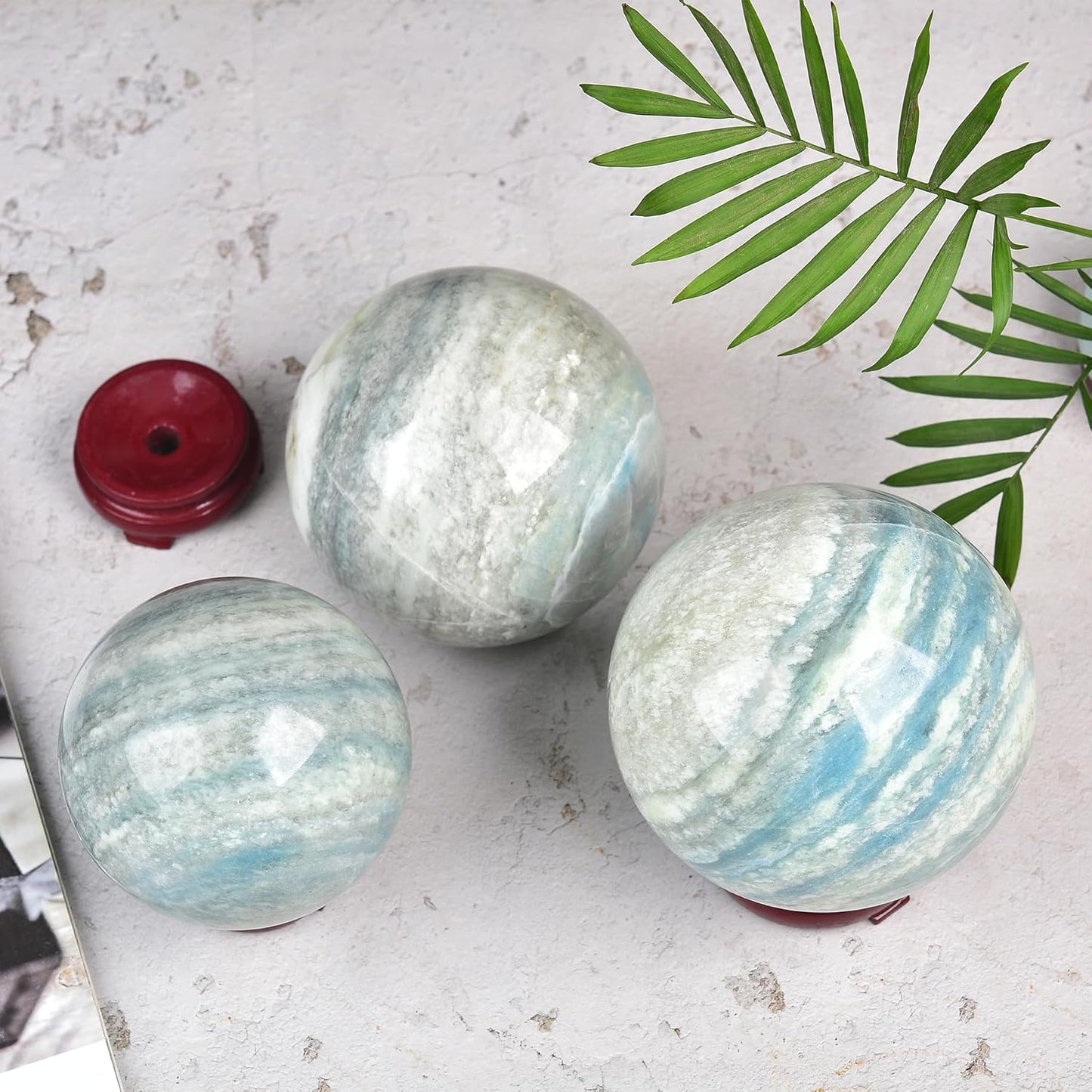 JIC Gem Natural Large Healing Crystal Sphere Ball Trolleite Crystal Decorative Ball Chakra Meditation Fengshui (100-110mm)