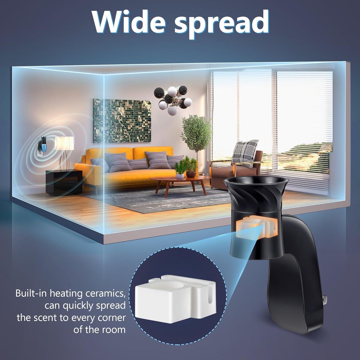 3 Pack Wall Fragrance Plug in Compatible with Bath and Body Works WallFlower Fragrances, ETL Certified, Rotatable, Precise Scent Control Fragrance Diffuser Plug for Home, Office (Black)