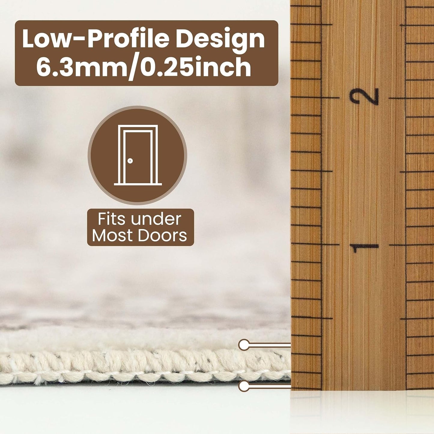 Washable Area Rug 6x9 | Non Slip Area Rug for Living Room, Bedrooms, Dining Room | Ultra-Soft Flannel Carpet Area with Rubber Backing (Sand, 6x9)