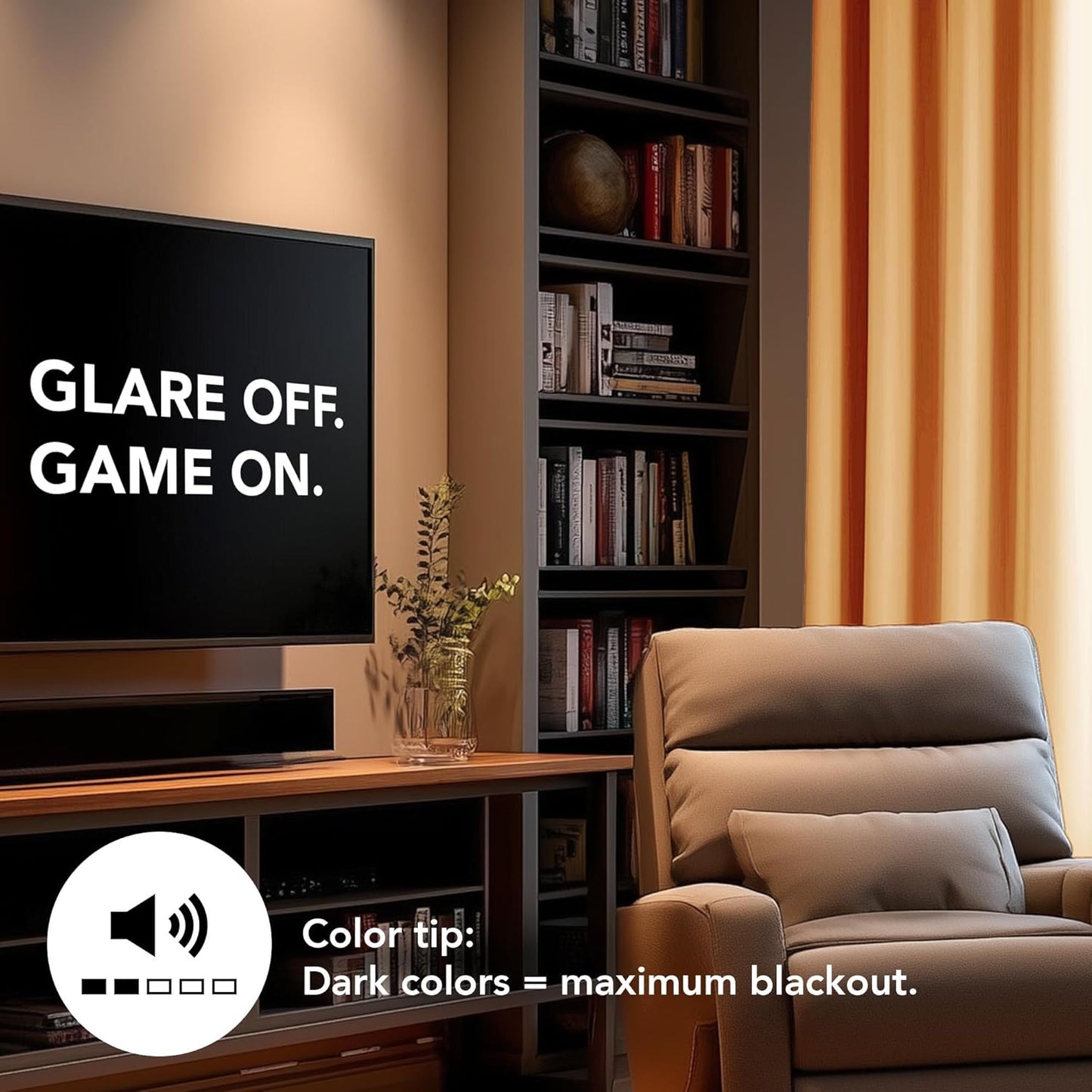 Deconovo Room Darkening Blackout Curtains, Thermal Insulated Noise Reducing Window Drapes for Bedroom, Set of 2, Each 42x95 Inch, Orange Flame