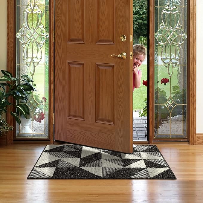 hicorfe Indoor Doormat,24"x35" Front Back Door Mat Rubber Backing Non Slip Door Mats,Low-Profile Absorbent Resist Dirt Entryway Doormat Inside Floor Mats for Entrance