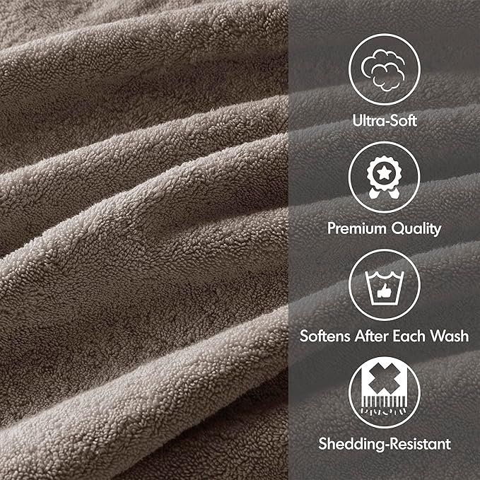 Madison Park 800GSM Bathroom Towel Set of 8 100% Cotton Bath Towel Set for Bathroom Luxurious Highly Absorbent 2 Bath Towels 2 Hand Towels 4 Washcloths Quick Dry Spa Quality Mocha
