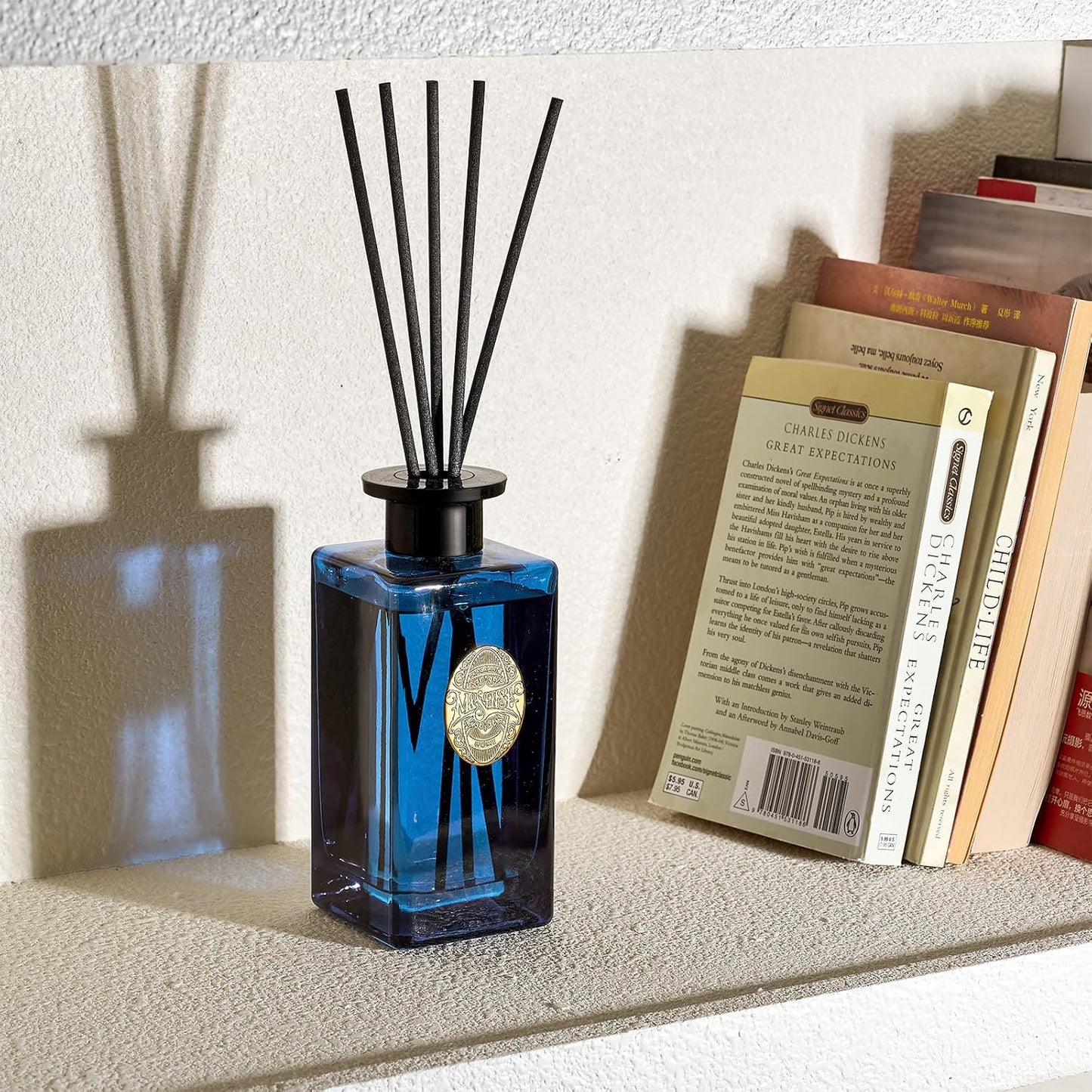 M&SENSE 10.14 oz Large Reed Diffuser Set | Ocean Escape Scent Oil Diffuser with Sticks | Hotel Collection Non-Toxic Essential Oil |for Bedroom Bathroom Living Room